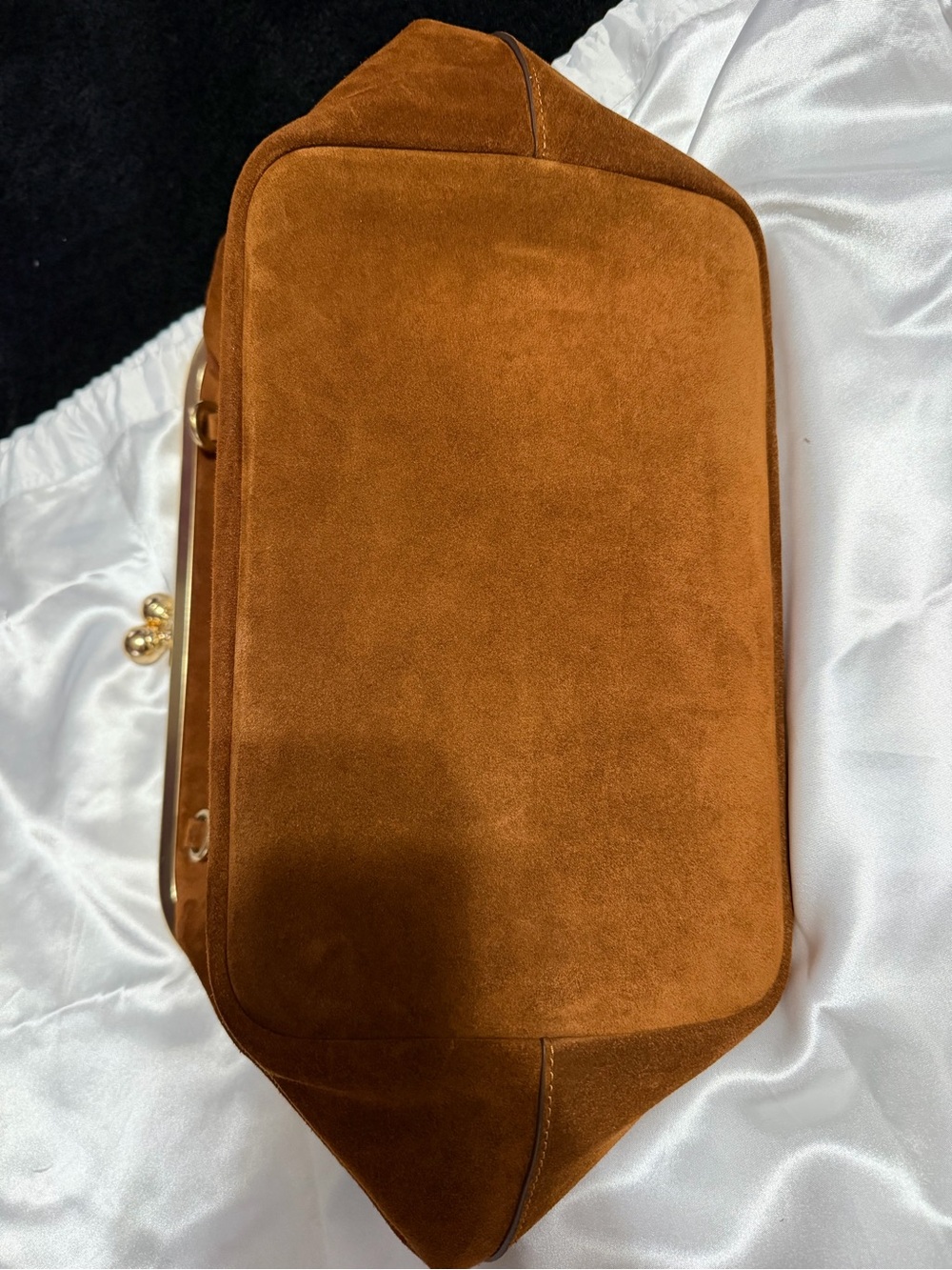 Coach Brown Suede Shoulder Bag with Gold Hardware - Picture 5 of 12